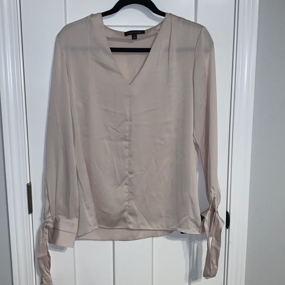 Banana Republic - Champagne colored dress shirt with tie sleeves. Never worn.